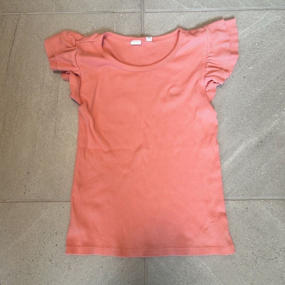 Gap Girls XXL Girls Pink Flutter Sleeve Blouse 100% Cotton